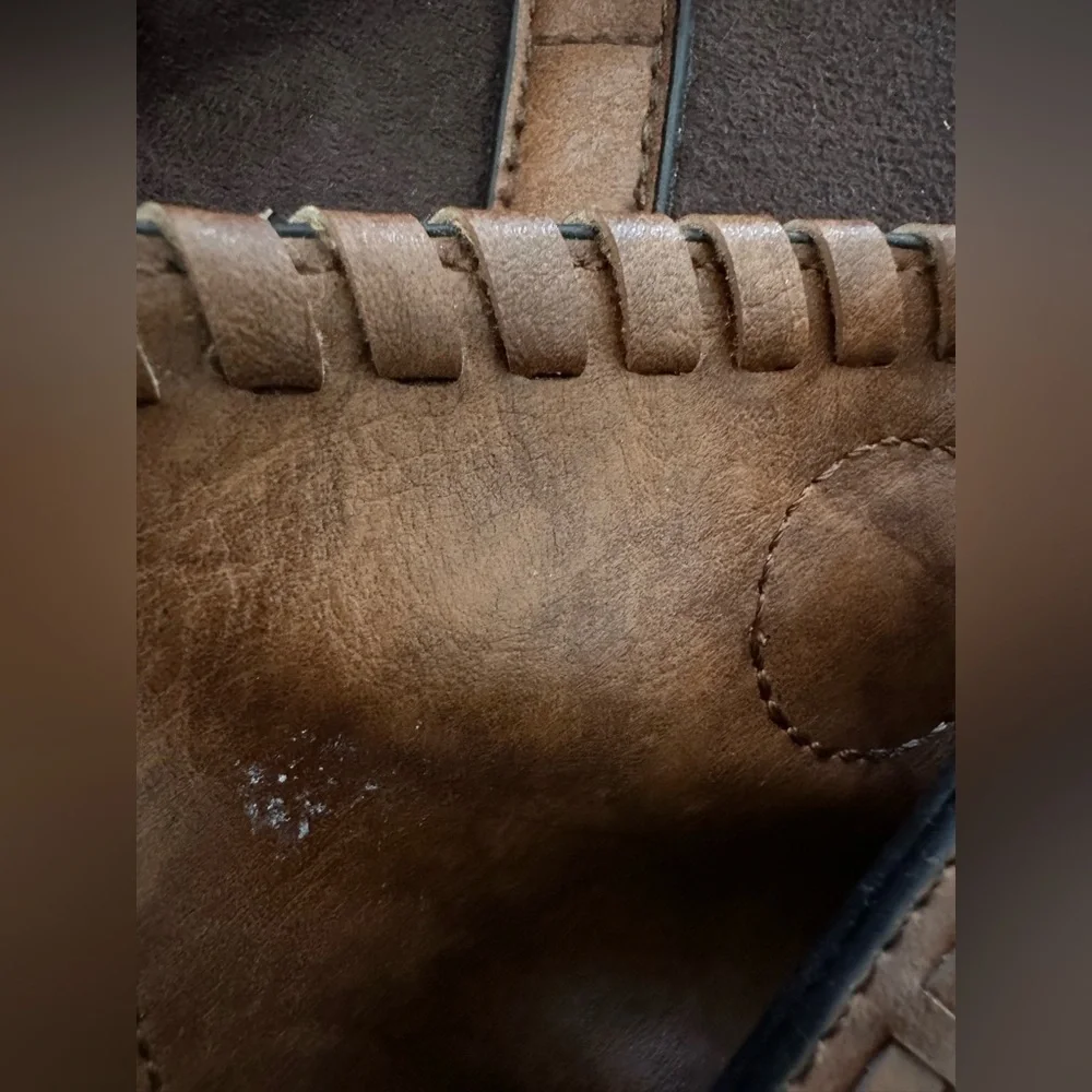 Brown Faux Leather Tote Bag